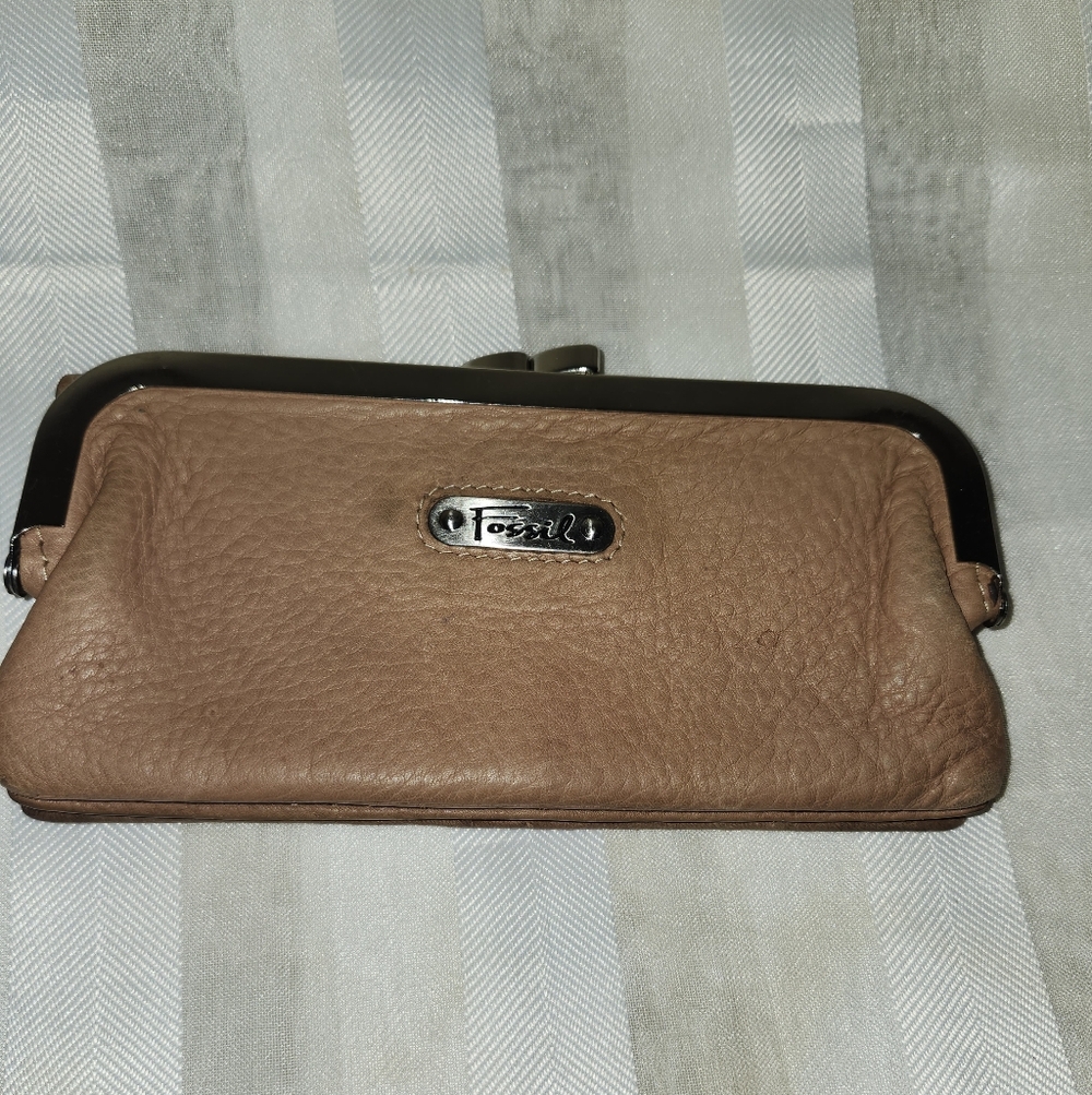Fossil Tan Leather Clasp Wallet